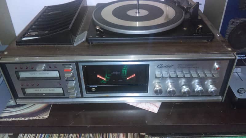 Capehart am/fm dual 8trk recorder with phonograph 1979-1982 wood/silver image 1