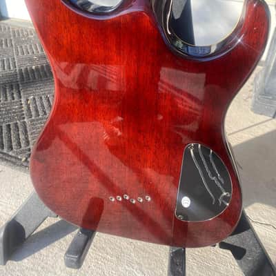 2008 Washburn X-Pro 50 Q Left-Handed Red Quilt Top with Softshell Case image 9