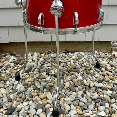 Ludwig 10x14 Floor Tom 70s Blue Olive Badge Red Sparkle image 8
