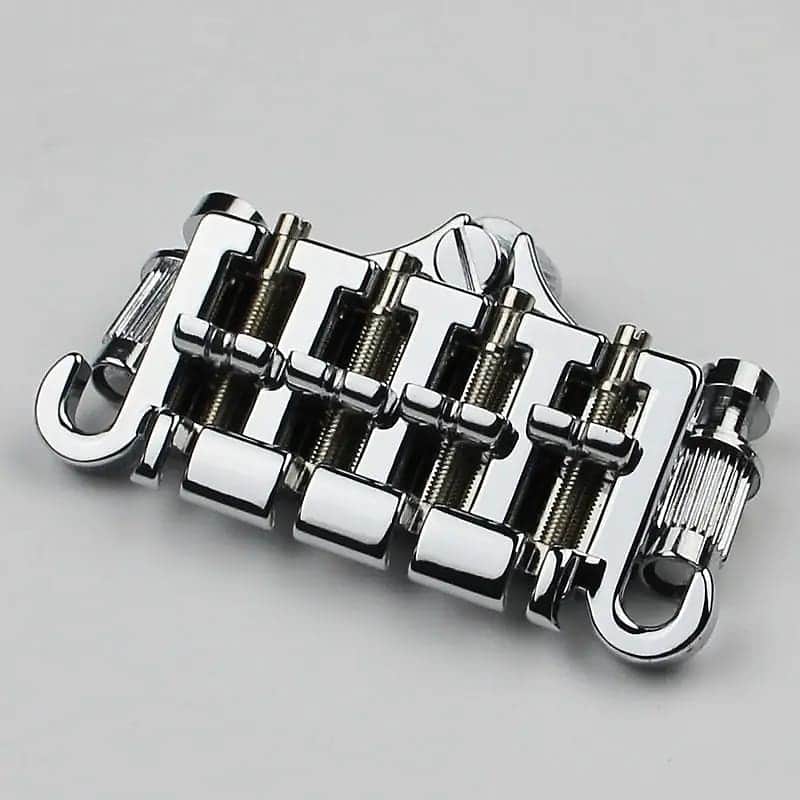 Chrome 3 Point 4 String Bass Bridge For EB-3 / Thunderbird / EB-0 image 1