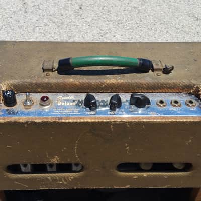 Vintage 1954 Fender Tweed Deluxe Guitar Amplifier 5D3 Wide Panel image 5