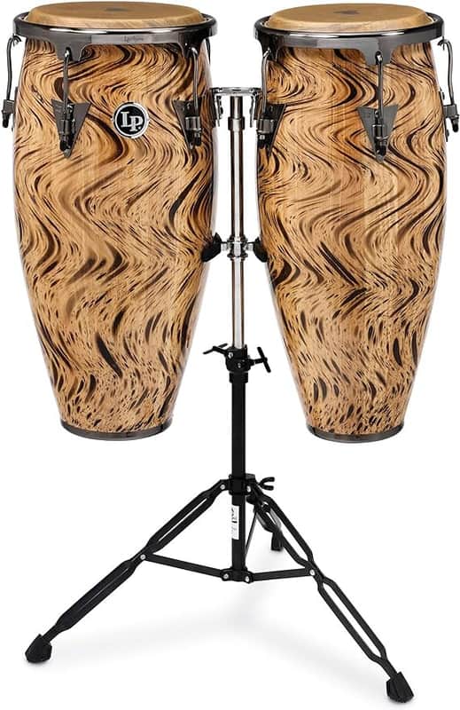 Latin Percussion Aspire 10"-11" Conga Set with Double Stand - Havana Cafe image 1