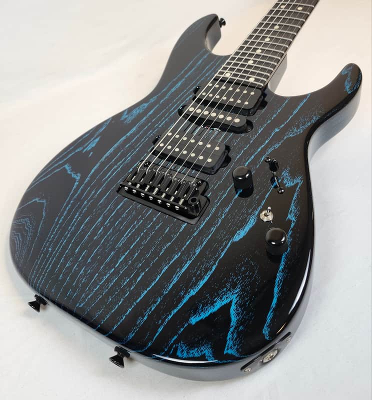 Tom Anderson Angel Player 7, Swamp Ash Body, HSH, Black w/Bora Dog Hair, Logo Bag image 1
