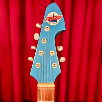 1965 Teisco Del Rey ET-201 Electric Guitar Blue image 3