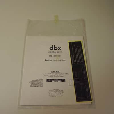 DBX 263X De-Esser Manual with Extra’s ~ Rare!!! image 1