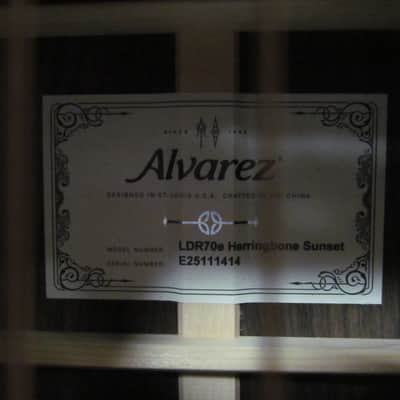 Alvarez LDR70e Herringbone Sunset Laureate Series Dreadnought 12-fret Acoustic-electric Guitar - Sunset image 2