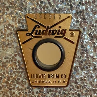 Vintage 1968 Ludwig 16" Floor Tom Silver Sparkle white Interior for drum set image 3