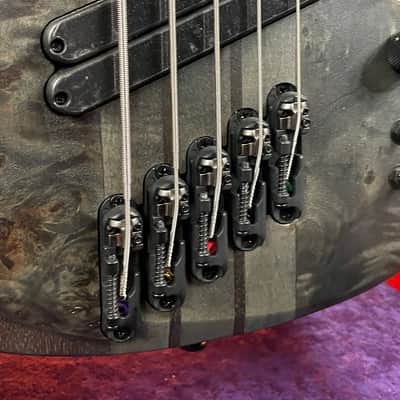 Ibanez BTB805MS 5-String Multi-Scale Electric Bass Transparent Gray Flat image 5