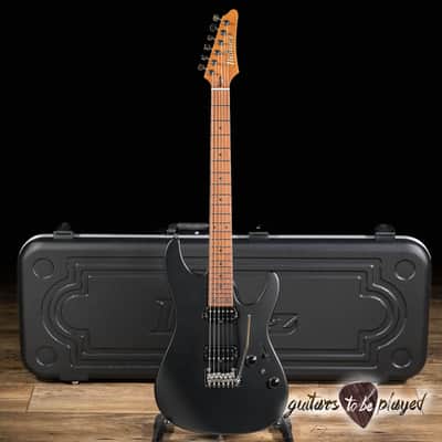 Ibanez AZ2402 Prestige HH Roasted Maple Neck Guitar w/ Case – Black Flat image 1