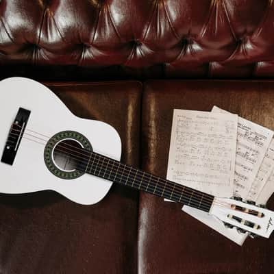 ADM Beginner Acoustic Classical Guitar Nylon Strings Wooden Guitar Bundle Kit for Kid Boy Girl Student Youth Guitarra Online Lessons with Gig Bag, Strap, Tuner, Picks (30 Inch, White) image 8
