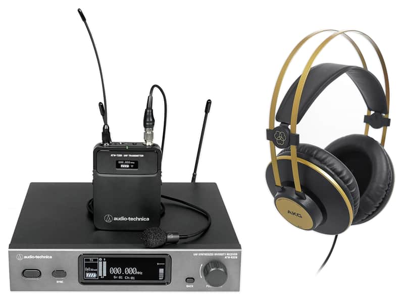 Audio-Technica 3000 ATW-3211/831 Wireless Microphone System+AKG Headphones image 1