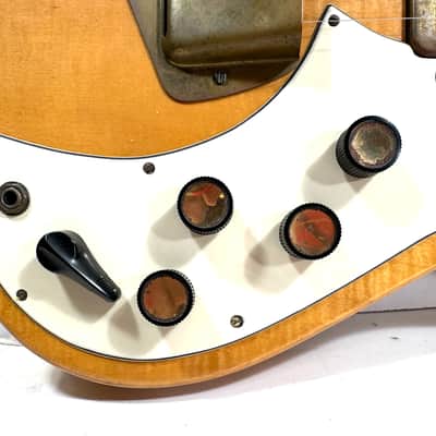 Kay electric guitar with gold hardware and flame maple body K300 K-300 speed bump 1955 - Tiger maple image 4