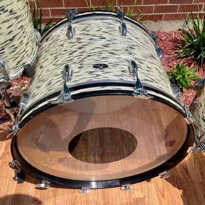 1985 Slingerland Magnum "Holland" Drum Set White Tiger Pearl 24/13/16/18 image 13