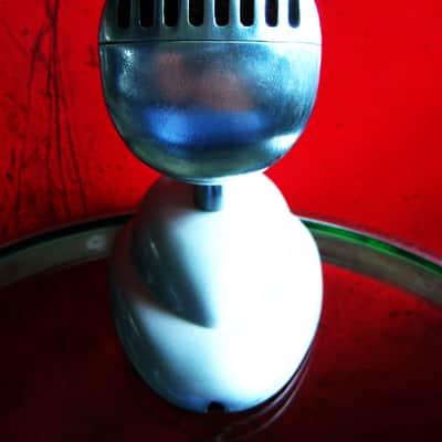 Vinatge 1940's Shure 55 dynamic microphone satin chrome w S-36 desk stand Elvis image 11