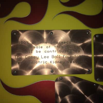 Ernie Ball Music Man Albert Lee Mr Horsepower Nigel Tufnel Spinal Tap 2001 Yellow w/Red Flame Graphi image 6