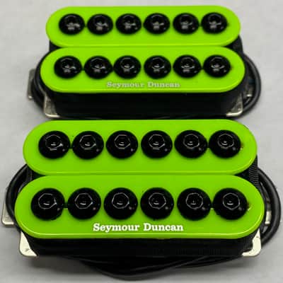 Seymour Duncan Invader 6 String Humbucker Pickup Set In NEON GREEN SH-8b & SH-8n Neck & Bridge image 1