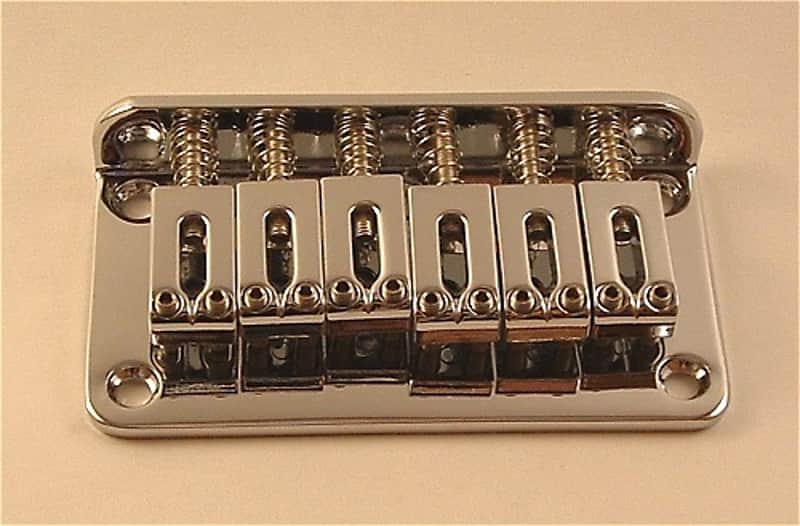 Guitar Parts 6 Saddle HARDTAIL BRIDGE - Top Load - CHROME image 1