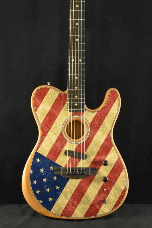 Mint Fender Limited Edition American Acoustasonic Telecaster USA Flag image 1