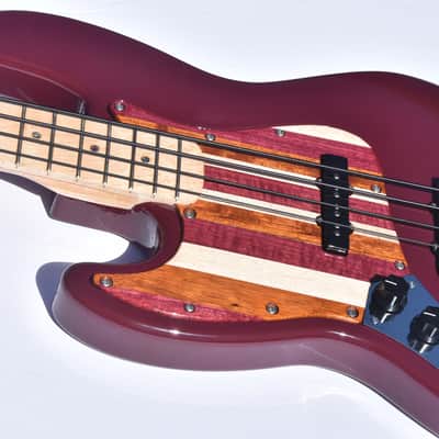 Ankh Instruments Left Hand, 4 string, Jazz Bass, Woodie, 2022, Midnight Wine image 2