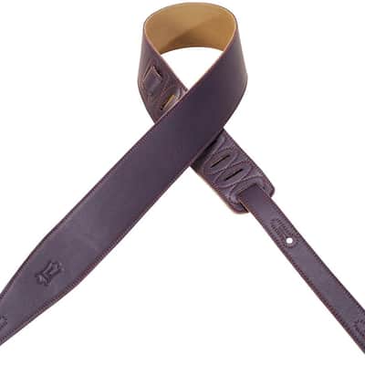 Levy's MG317LL-PRP 2.5" Soft Garment Leather Guitar Strap w/ Suede Backing