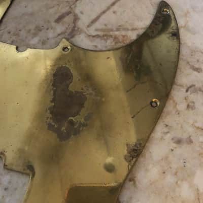 Vintage natural relic Fender or Schecter Jazz Bass Brass Mighty Mite Pickguard image 4