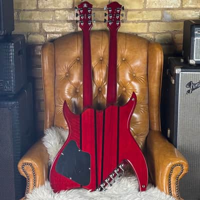 2008 B.C. Rich Bich Legacy Double Neck Transparent Red MIK Made In Korea Electric Guitar W/ Original Hardshell Case! image 2