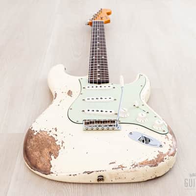 2023 Fender Custom Shop 1961 Stratocaster Heavy Relic Olympic White w/ Case, CoA image 9