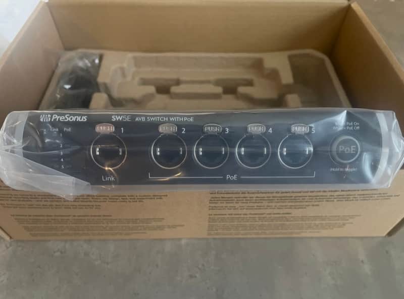 PreSonus SW5E 5-Port AVB Switch with PoE 2017 - Present - Black image 1