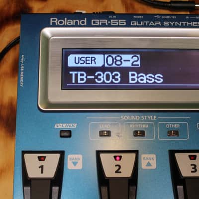 Roland GR-55 Guitar Synthesizer GR COSM Blue Set with Adaptor and Midi Cable (Used) image 7