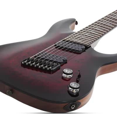 Schecter Omen Elite-7 Multiscale Black Cherry Burst image 2