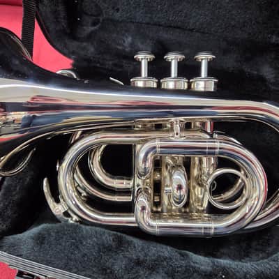 E. F. Durand PT-700N Pocket Trumpet with Case - Nickel image 6