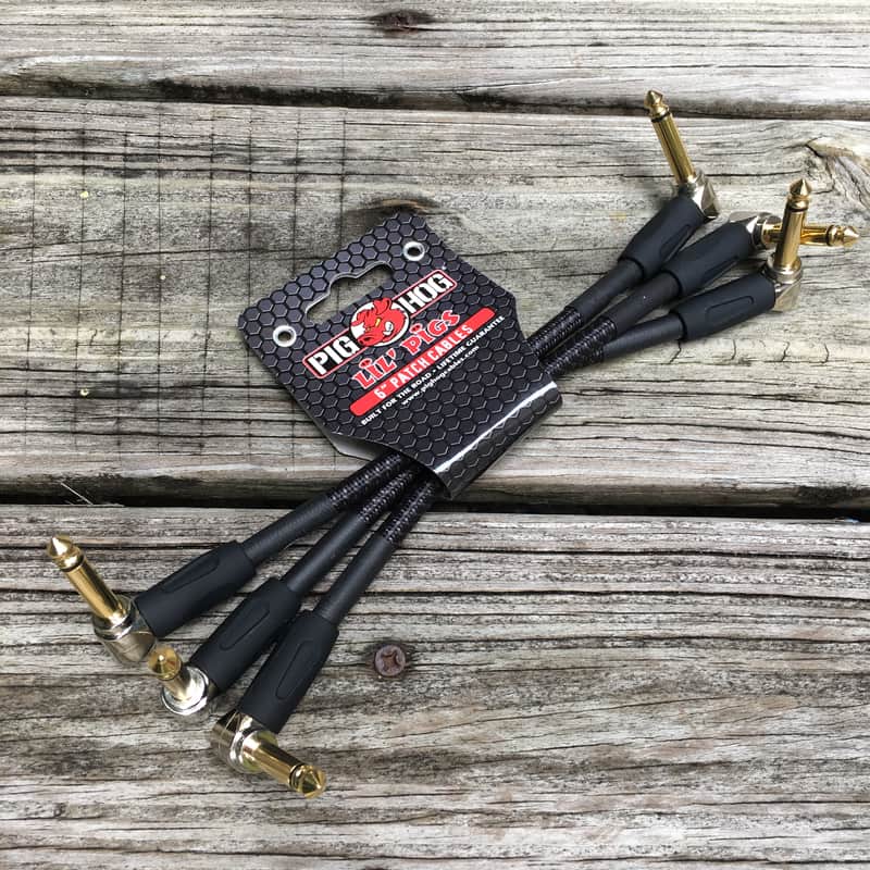 Pig Hog PHLIL6BK Lil Pigs Vintage Patch Cables - 6" (3-Pack) image 1