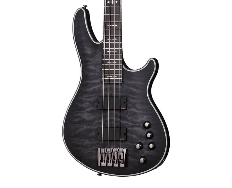 Schecter Hellraiser Extreme-4 Bass Guitar - See-Thru Black Satin - Open Box image 1