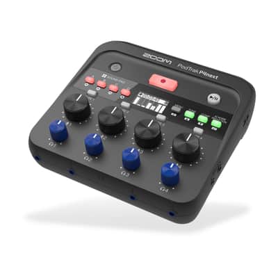 Zoom PodTrak P4next Podcast Recorder & Audio Interface with 4x StreamEye PDM-3 Podcast Equipment Bundle with Podcast Microphones, Headphones, Tripods & XLR Cables for Four-Person Recording image 2