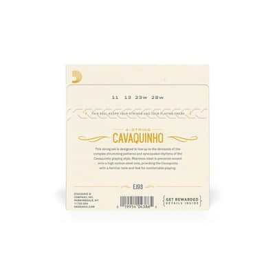 D'Addario EJ93 Stainless Steel Cavaquinho Strings - .011-.028 image 2
