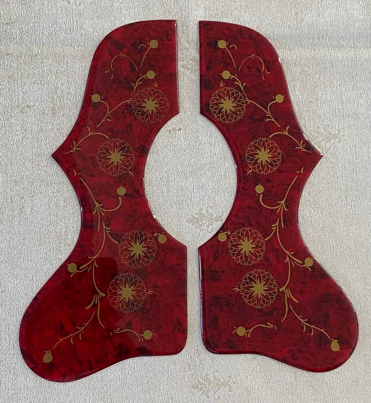2 Pcs Acoustic Guitar Pickguard Self Adhesive Sheet For Gibson J200 SJ200 ,Crystal Red image 1