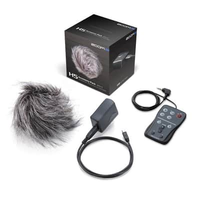 Zoom APH-5 Accessory Pack for H5 Portable Recorder, Includes Remote Control with Extension Cable, USB AC Adapter, and Hairy Windscreen