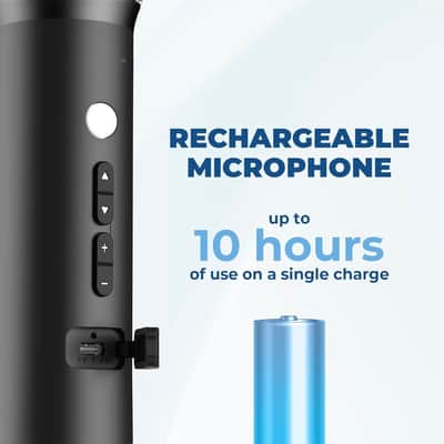Bluetooth Microphone Wireless Voice Amplifier, Professional Intelligent Noise Cancelling Handheld/Desktop Mic Speaker, 15W Wireless Mic with 3 Sound Effects for Teaching Singing Speaking Karaoke image 2