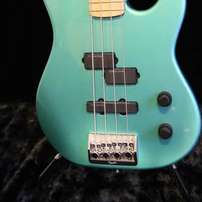 1993 Fender USA Precision Plus Deluxe , "Longhorn" or "Boner" bass, Caribbean Mist image 1