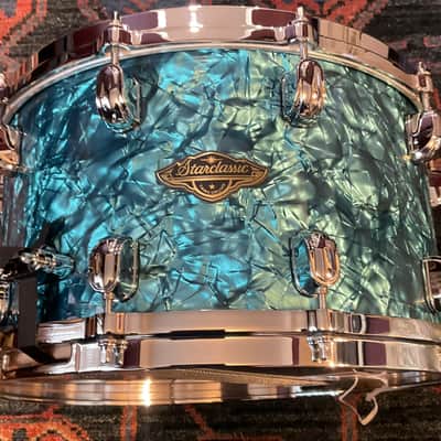 Tama  Starclassic Walnut/Birch Snare Drum 14" x 8"  - Turquoise Pearl WBRS148-TQP image 1