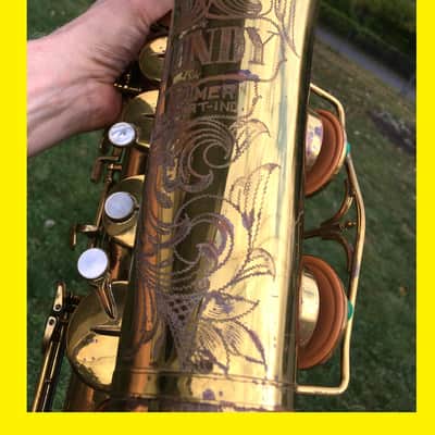 LOVELY WAYNE SHORTER MODEL RARE BUNDY-ELKHART-SELMER-BUESCHER TENOR SAXOPHONE 1950 APRX PROFESSIONAL ORIGINAL FINISH PLAY READY TESTED FREE SHIP image 7