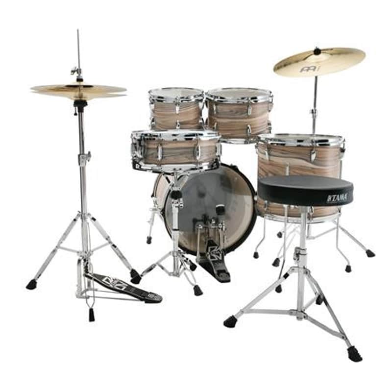 Tama Imperialstar 5-Piece Drum Set w/ Cymbal Package Natural Zebrawood image 1