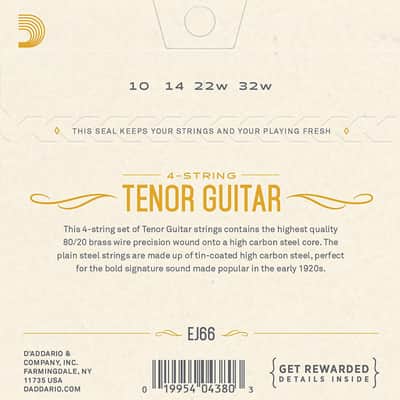 D'Addario EJ66 Tenor Guitar Strings, 4-String, 80/20 Bronze image 2