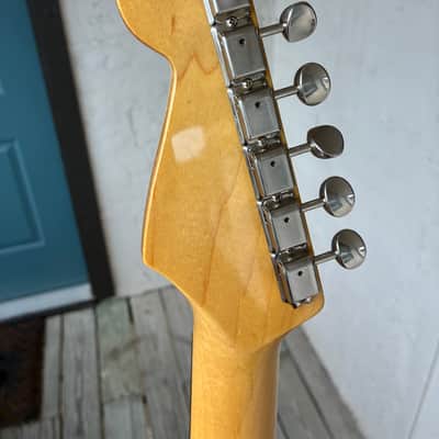 Fender ST-62QM  Stratocaster Reissue MIJ Japan, transparent Blue quilted top rosewood image 12