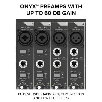Mackie ProFX10 GO Battery-Powered 10-Channel Analog Audio Mixer With Bluetooth, USB-C Recording Modes, GigFX+ Effects, Onyx Preamps, EQ, Compression, Up to 8 Hours Battery Life image 7