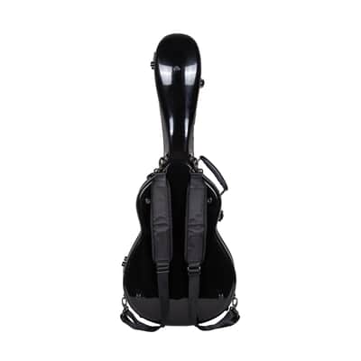 Crossrock Fiberglass Case fits 12-Fret 000/OM Acoustic Guitars, with Accessory Compartment, Backpack Straps, TSA Lock-Black (CRF2020-00012BK) image 7