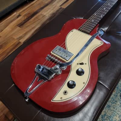 1960 Supro Belmont Poppy Red w/ Case image 5