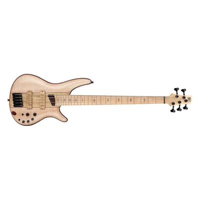 Ibanez Premium SR5FMDX2 5-string Bass - Natural Low Gloss image 3