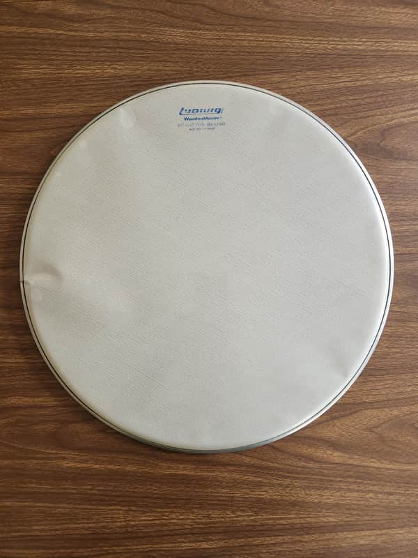 NOS Ludwig Weathermaster 17" Drum Corps (DC) Batter Drum Head Smooth White 1970s Underline Logo image 1