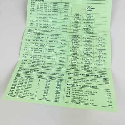Ampeg Amplifier Price List 1972 image 4